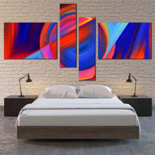 Load image into Gallery viewer, Circular Shapes Canvas Wall Art Abstract Forms Canvas Print Red Blue Modern Abstract 4 Piece Canvas For Bedroom
