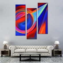 Load image into Gallery viewer, Circular  Shapes  Canvas  Wall  Art  Abstract  Forms  Canvas  Print  Red  Blue  Modern  Abstract  Living  Room  3  Piece  Canvas For Living Room
