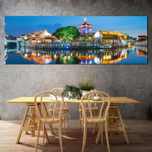 Load image into Gallery viewer, City Reflection Canvas WallArt  Beautiful City Landscape 1 Piece Canvas  Colorful City Lights Canvas Print For Dinning Room
