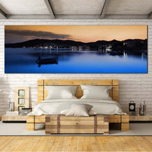 Load image into Gallery viewer, City  Beach  Canvas  Wall  Art  Black  Ocean  Mountains  Canvas  Print  Milos  Island  Orange  Sunset  Sea  Bedroom  1  Piece  Canvas  Artwork  Greece  Blue  Ocean  Beach  Wide  Canvas For Bedroom
