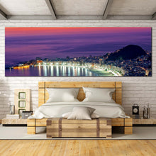 Load image into Gallery viewer, City  Beach  Canvas  Wall  Art  Purple  Rio  de  Janeiro  Ocean  1  Piece  Wide  Canvas  Orange  Sky  Copacabana  Beach  Canvas  Print In Bedroom
