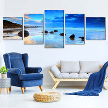 Load image into Gallery viewer, Clean Moeraki Boulders in beach on tropical island 5 Piece canvas wall decor For Living Room

