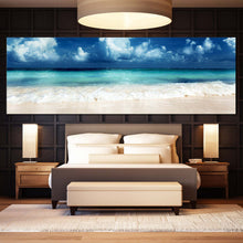 Load image into Gallery viewer, Clear  Sky  Canvas  Print  White  Sand  Ocean  Sky  Bedroom  1  Piece  Canvas  Wall  Art  Blue  Caribbean  Sea  Beach  Canvas  Set For Living Room
