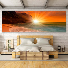 Load image into Gallery viewer, Cleopatra  Beach  Canvas  Wall  Art  Turkey  Sand  Beach  Sunrise  Canvas  Print  Orange  Sky  Ocean  Beach  Bedroom  1  Piece  Canvas  Artwork In Bedroom
