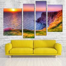 Load image into Gallery viewer, Cliffs  of  Moher  Canvas  Print  Blue  Ocean  Cliff  Ireland  Canvas  Set  Orange  Ocean  Mountains  4  Piece  Canvas  Wall  Art For Living Room
