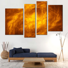 Load image into Gallery viewer, Cloudy Abstract Canvas Wall Art Modern Abstract Patterns Multiple Canvas Brown Orange Abstract Fractal Texture 4 Piece Canvas Print
