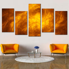 Load image into Gallery viewer, Cloudy Abstract Canvas WallArt Modern Abstract Patterns Multiple Canvas Brown Orange Abstract Fractal Texture 5 Piece Canvas Print
