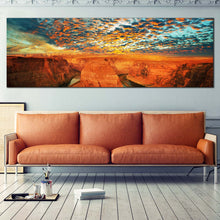 Load image into Gallery viewer, Cloudy  Desert  Canvas  Wall  Art  Grand  Canyon  National  Park  Canvas  Print  Green  Sky  Colorado  River  1  Piece  Canvas In Living Room
