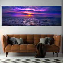 Load image into Gallery viewer, Cloudy  Seascape  Canvas  Print  Blue  Ocean  Sky  1  Piece  Canvas  Wall  Art  Purple  Dramatic  Ocean  Sea  Waves  Multiple  Canvas For Living Room
