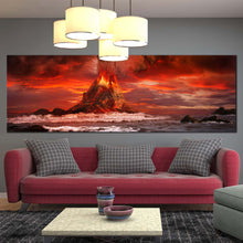 Load image into Gallery viewer, Cloudy  Sky  Canvas  Wall  Art  Beautiful  Scenery  Multi  Canvas  Red  Orange  Volcano  Eruption  Living  Room  1  Piece  Canvas  Print For Living Room
