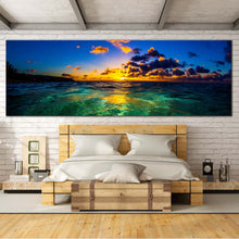 Load image into Gallery viewer, Cloudy  Sky  Canvas  Wall  Art  Blue  North  Shore  of  Oahu  Canvas  Set  Yellow  Hawaiian  Sunset  Bedroom  1  Piece  Canvas  Print For Bedroom

