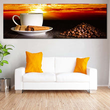 Load image into Gallery viewer, Coffee  Cup  Canvas  Wall  Art  Hot  Coffee  White  Cup  Canvas  Print  Brown  Cinnamon  Sticks  Coffee  Beans  Living  Room  1  Piece  Canvas In Living Room
