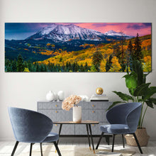 Load image into Gallery viewer, Colorado Landscape Canvas Wall Art White East Beckwith Mountain 1 Piece Canvas Print Green Autumn Landscape Canvas Artwork In Living Room
