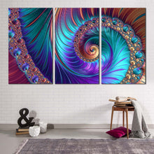 Load image into Gallery viewer, Contemporary Abstract Canvas Print Colorful Abstract Spiral 3 Piece Canvas Wall Art Beautiful Abstract Spiral Triptych Canvas Set
