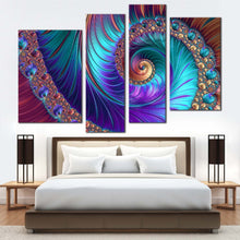 Load image into Gallery viewer, Contemporary Abstract Canvas Print Colorful Abstract Spiral 4 Piece Canvas Wall Art
