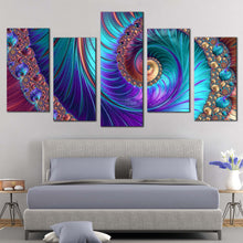 Load image into Gallery viewer, Contemporary Abstract Canvas Print Colorful Abstract Spiral 5 Piece Canvas WallArt
