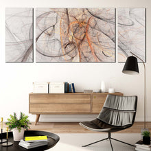 Load image into Gallery viewer, Contemporary Abstract Canvas Print White Abstract 3 Piece Canvas Wall Art Orange Modern Abstract Patterns Triptych Canvas Set In Living Room
