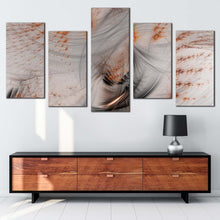 Load image into Gallery viewer, Contemporary Abstract Canvas Print White Orange Rendering Abstract Canvas Set 3D Abstract Illustration 5 Piece Canvas WallArt
