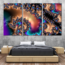 Load image into Gallery viewer, Contemporary Abstract Canvas Wall Art Red Abstract Shapes Multi Canvas Modern Colorful Abstract Patterns 3 Piece Canvas Print For Bedroom
