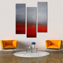 Load image into Gallery viewer, Contemporary  Abstract  Canvas  Print  Grey  Abstract  Pattern  Canvas  Set  Red  Brush  Strokes  Modern  Abstract  Living  Room  3  Piece  Canvas In Living Room
