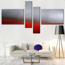 Load image into Gallery viewer, Contemporary Abstract Canvas Print Grey Abstract Pattern Canvas Set Red Brush Strokes Modern Abstract     4 Piece Canvas In Living room
