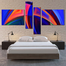 Load image into Gallery viewer, Contemporary Abstract Canvas Wall Art Beautiful Blue Abstract Patterns Bedoom 4 Piece Canvas Orange Modern Abstract Canvas Print In Bedroom
