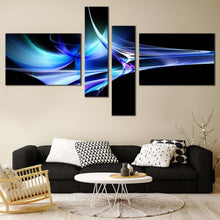 Load image into Gallery viewer, Contemporary Abstract Canvas Wall Art Beautiful Blue Modern Abstract Shapes Canvas Print Green Abstract Paterns   4 Piece Canvas Set In Living Room

