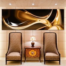 Load image into Gallery viewer, Contemporary  Abstract  Canvas  Wall  Art  Brown  Modern  Abstract  Canvas  Set  Liquid  Gold  Abstract  Living  Room  1  Piece  Canvas  Print In Living Room
