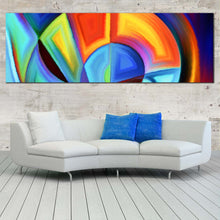 Load image into Gallery viewer, Contemporary  Abstract  Canvas  Wall  Art  Living  Room  Orange  Modern  Shapes  Canvas  Print  Blue  Abstract  Similar  Paonorama  Canvas  Set In Living Room
