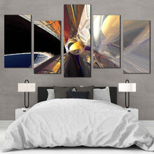 Load image into Gallery viewer, Contemporary Abstract Canvas Wall Art Modern Abstract Multi Panel Canvas Grey Yellow Abstract Shapes Bedoom 5 Piece Canvas Print
