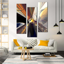 Load image into Gallery viewer, Contemporary  Abstract  Canvas  Wall  Art  Modern  Abstract  Multi  Panel  Canvas  Grey  Yellow  Abstract  Shapes  Living  Room  3  Piece  Canvas  Print For Living Room
