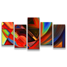 Load image into Gallery viewer, Contemporary Abstract Canvas Wall Art Red Abstract Shapes Canvas Set Modern Colorful Abstract Patterns 5 Piece Canvas Print
