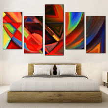 Load image into Gallery viewer, Contemporary Abstract Canvas Wall Art Red Abstract Shapes Canvas Set Modern Colorful Abstract Patterns Bedoom 5 Piece Canvas Print 
