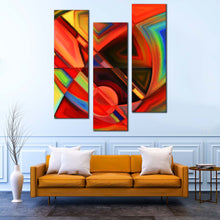 Load image into Gallery viewer, Contemporary  Abstract  Canvas  Wall  Art  Red  Abstract  Shapes  Canvas  Set  Modern  Colorful  Abstract  Patterns  Living  Room  3  Piece  Canvas  Print In Living Room
