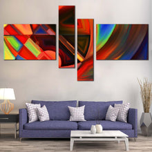 Load image into Gallery viewer, Contemporary Abstract Canvas Wall Art Red Abstract Shapes Canvas Set Modern Colorful Abstract Patterns   4 Piece Canvas Print In Living Room
