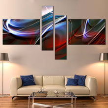 Load image into Gallery viewer, Contemporary Abstract Canvas Wall Art Red Blue Modern Abstract   4 Piece Canvas Print Beautiful Abstract Canvas Set In Living Room
