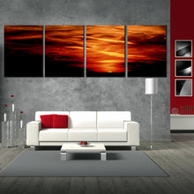 Load image into Gallery viewer, Contemporary Red Stormy Sky Clouds Abstract Art at Dawn In Living Room
