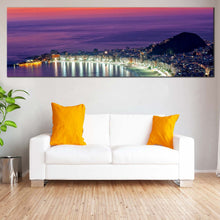 Load image into Gallery viewer, Copacabana  Beach  Canvas  Print  Rio  de  Janeiro  Orange  Sky  Wide  Canvas  Purple  Brazil  Ocean  City  Beach  Living  Room  1  Piece  Canvas  Wall  Art For Living Room
