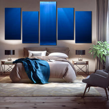 Load image into Gallery viewer, Deep Ocean Blue seawater at dusk 5 Piece canvas wall decor For Bedroom
