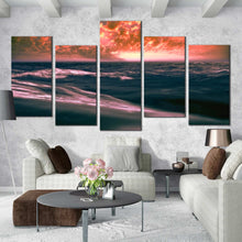 Load image into Gallery viewer, Deep Ocean Blue seawater at dusk 5 Piece canvas wall decor For Living Room
