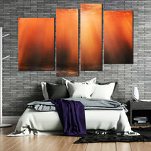Load image into Gallery viewer, Deep sea or ocean underwater background Sunbeam Abstract 4 panel canvas 
