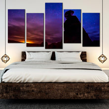 Load image into Gallery viewer, Desert Goblin Valley at Night Eroded Hoodoos Landscape 5 panel canvas For Bedroom
