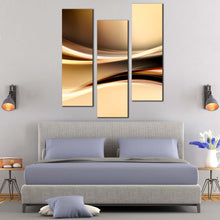 Load image into Gallery viewer, Digital  Illustration  Canvas  Wall  Art  Black  Abstract  Patterns  Bedroom  3  Piece  Canvas  Print  Yellow  Abstract  Waves  Triptych  Canvas  Set For Bedroom
