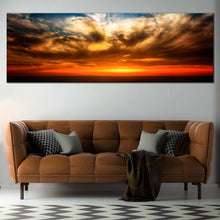 Load image into Gallery viewer, Dramatic  Clouds  Canvas  Wall  Art  Beautiful  Orange  Sunset  Canvas  Artwork  Blue  Ocean  Sky  Living  Room  1  Piece  Canvas  Print In Living Room
