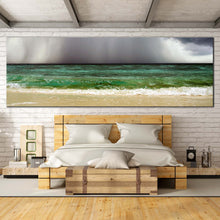 Load image into Gallery viewer, Dramatic  Clouds  Canvas  Wall  Art  Grey  Ocean  Sky  Bedroom  1  Piece  Canvas  Print  Sea  Green  Waves  Sand  Beach  Canvas  Artwork For Bedroom
