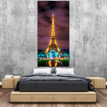 Load image into Gallery viewer, Dramatic  Clouds  Canvas  Wall  Art  Yellow  Eiffel  Tower  Bedoom  1  Piece  Canvas  Print For Bedroom
