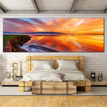 Load image into Gallery viewer, Dramatic  Sky  Canvas  Wall  Art  Beautiful  Bedroom  Orange  Yellow  Seascape  Canvas  Print  Ocean  Beach  1  Piece  Canvas For Bedroom

