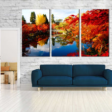 Load image into Gallery viewer, Eikando Temple in Kyoto triptych canvas wall art Foir Living Room
