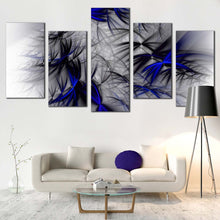 Load image into Gallery viewer, Elegant Abstract Canvas Print Black Blue Elegant Abstract 5 Piece Canvas Wall Art White Abstract Canvas Set
