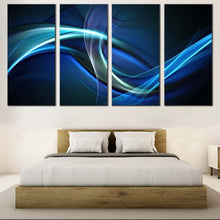 Load image into Gallery viewer, Elegant Abstract Canvas Wall Art Blue Modern Abstract  4 Piece Canvas Print Beautiful Green Abstract Patterns Canvas Artwork For Bedroom
